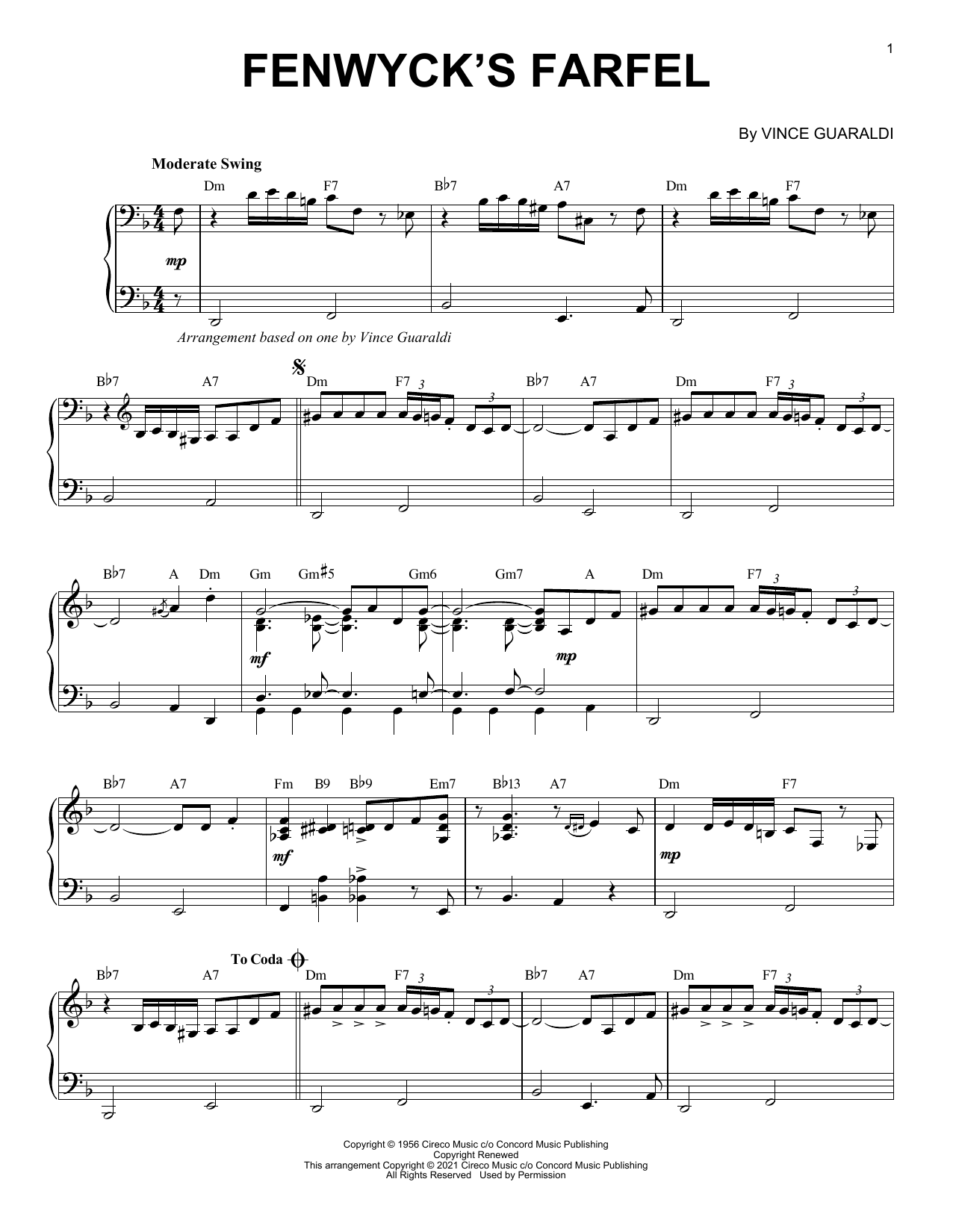 Product picture to: Fenwyck's Farfel [Jazz version] (arr. Brent Edstrom)
