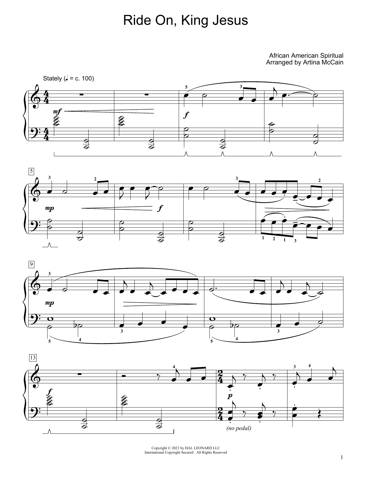 Produktbild zu: Ride On, King Jesus (arr. Artina McCain)