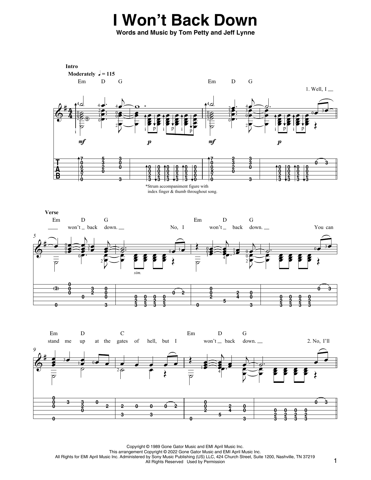Produktbild zu: I Won't Back Down (arr. Ben Pila)