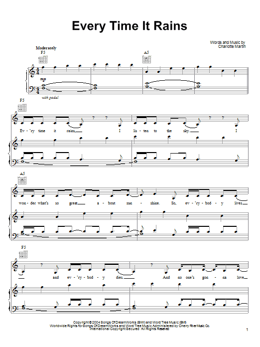 Produktgalerie: Seite 1 von 1 Every Time It Rains, Charlotte Martin, Gesang, Gitarre, Klavier