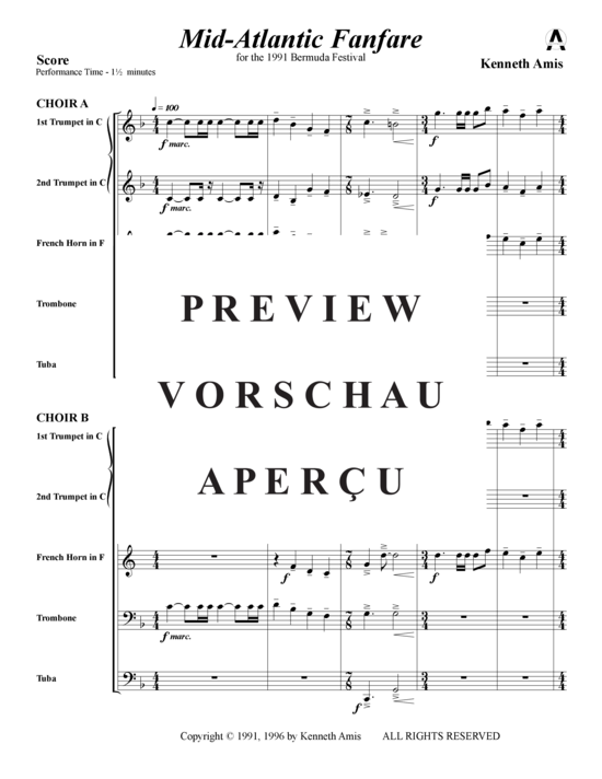 Produktgalerie: Seite 4 von 21 Mid-Atlantic Fanfare , , (Doppel-Blechbläserquintett)