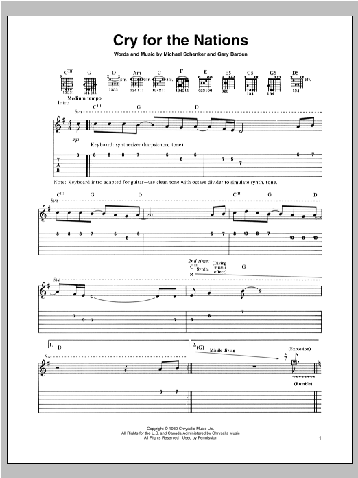 Product gallery: Page 1 of 1 Cry For The Nations, Michael Schenker