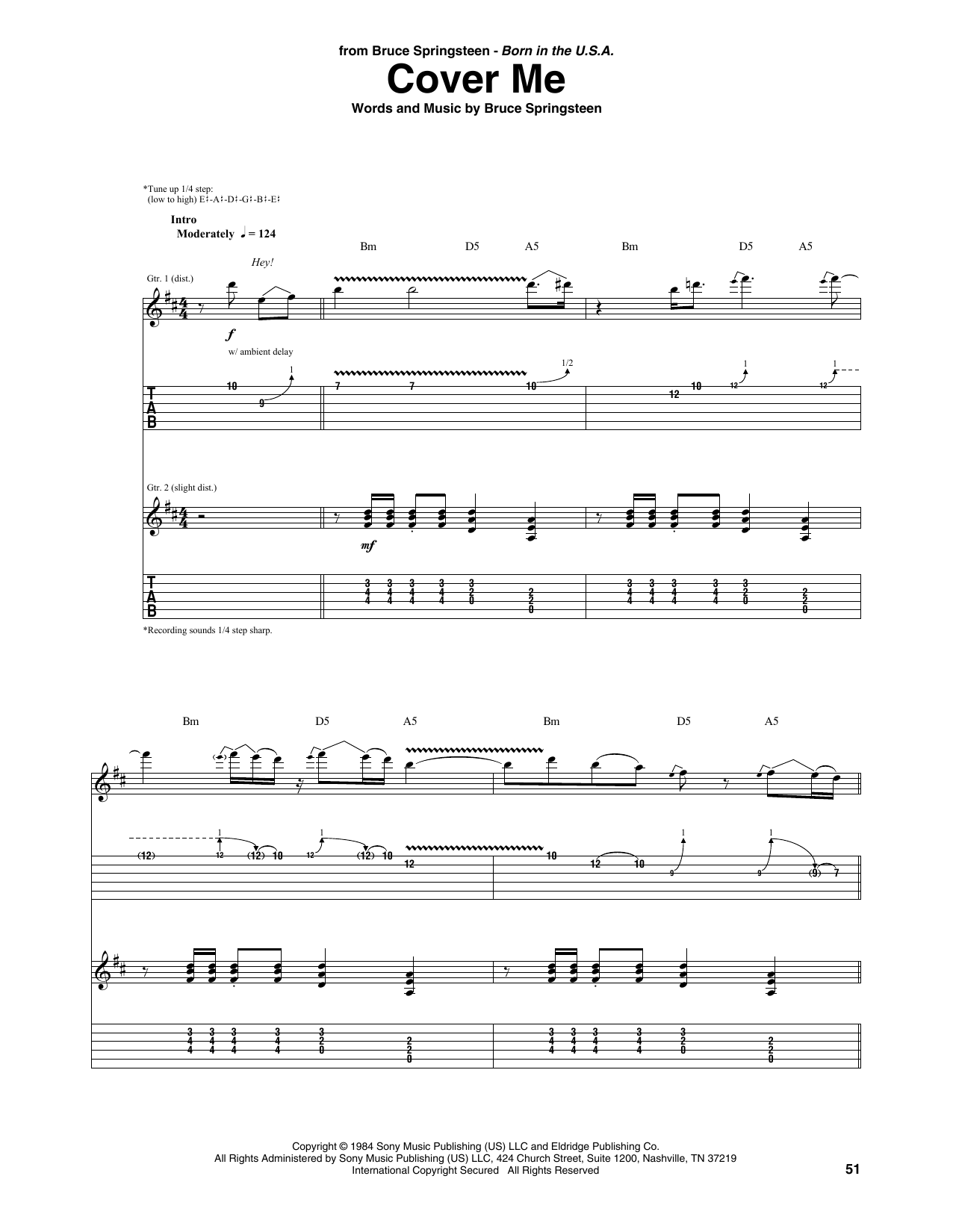 Produktgalerie: Seite 1 von 1 Cover Me, Bruce Springsteen, Gitarre