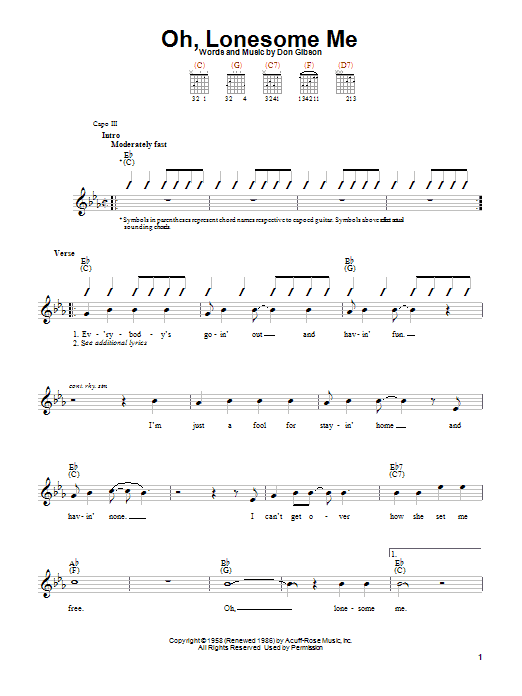 Product gallery: Page 1 of 1 Oh, Lonesome Me, Don Gibson