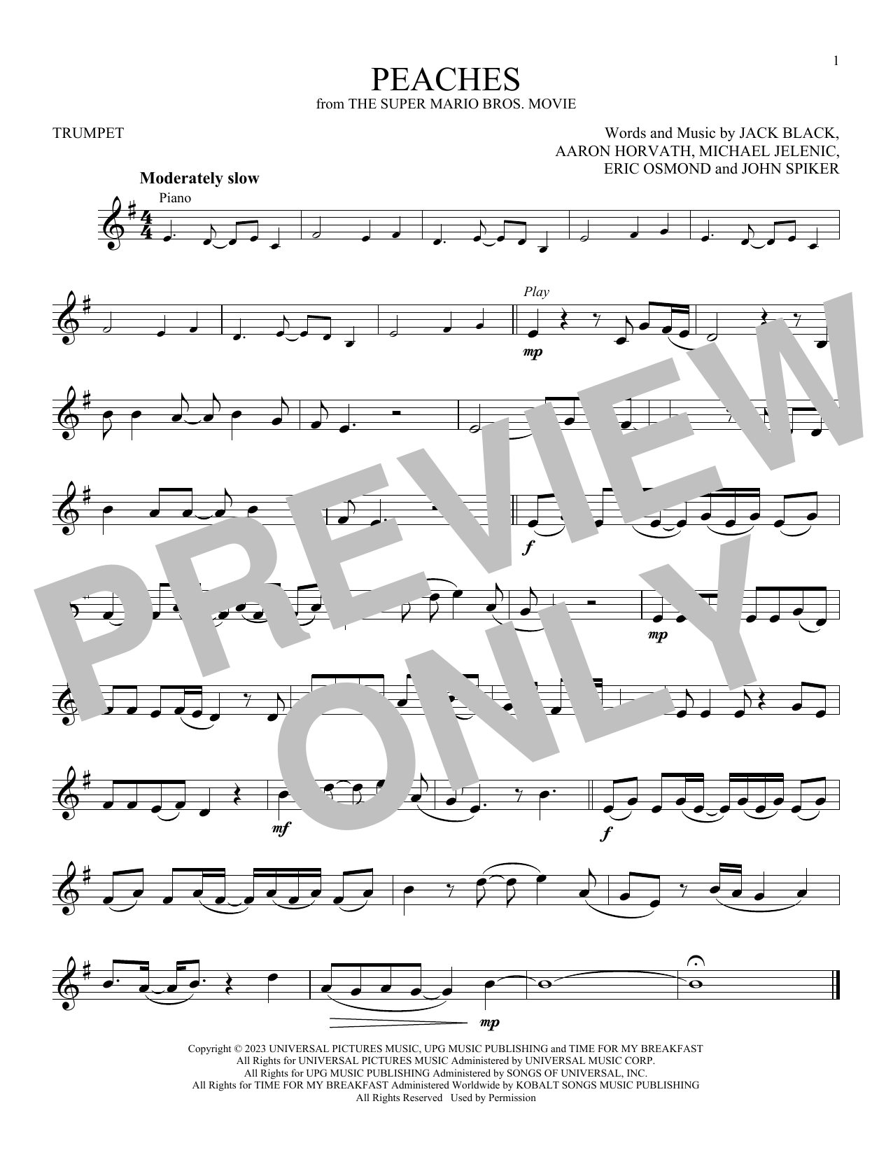 Produktgalerie: Seite 1 von 1 Peaches (from The Super Mario Bros. Movie), Jack Black, Trompete