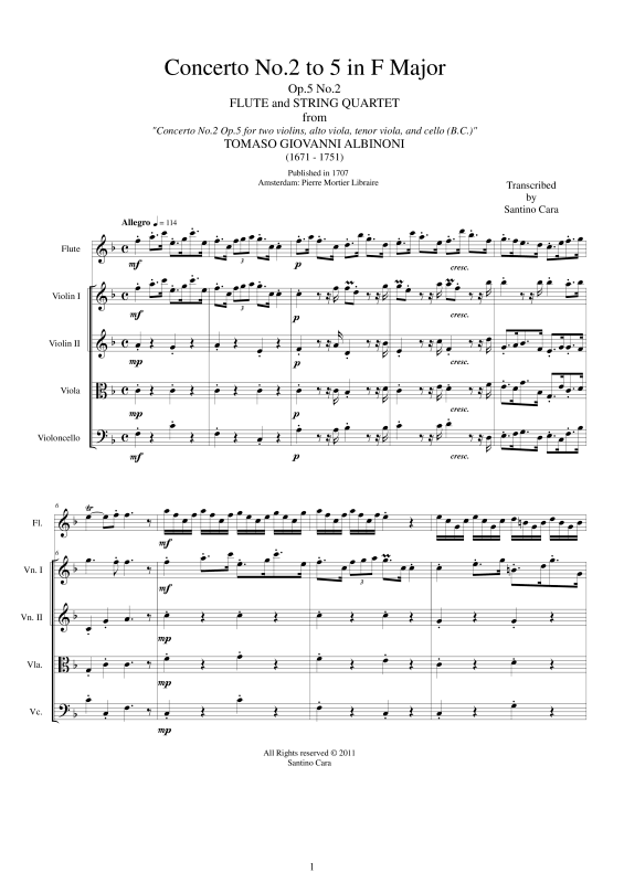 Produktbild zu: Concerto No.2 to 5 in F major Op.5Albinoni Tomaso