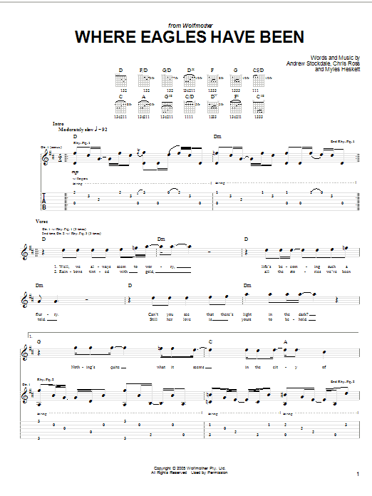 Produktgalerie: Seite 1 von 1 Where Eagles Have Been, Wolfmother, Gitarre