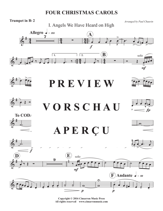 Produktgalerie: Seite 18 von 21 Four Christmas Carols , , (Blechbläserquintett)