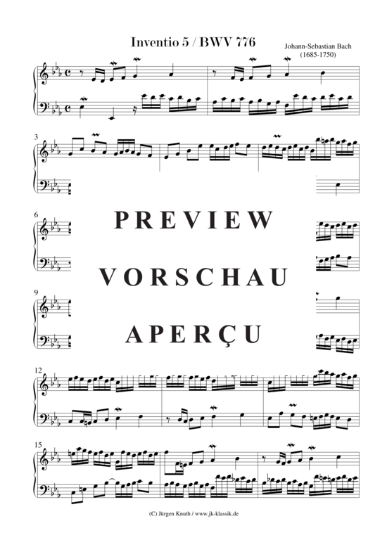 gallery: 15 zweistimmige Inventionen BWV 772-786 , , (Klavier/Cembalo/Orgel Solo)