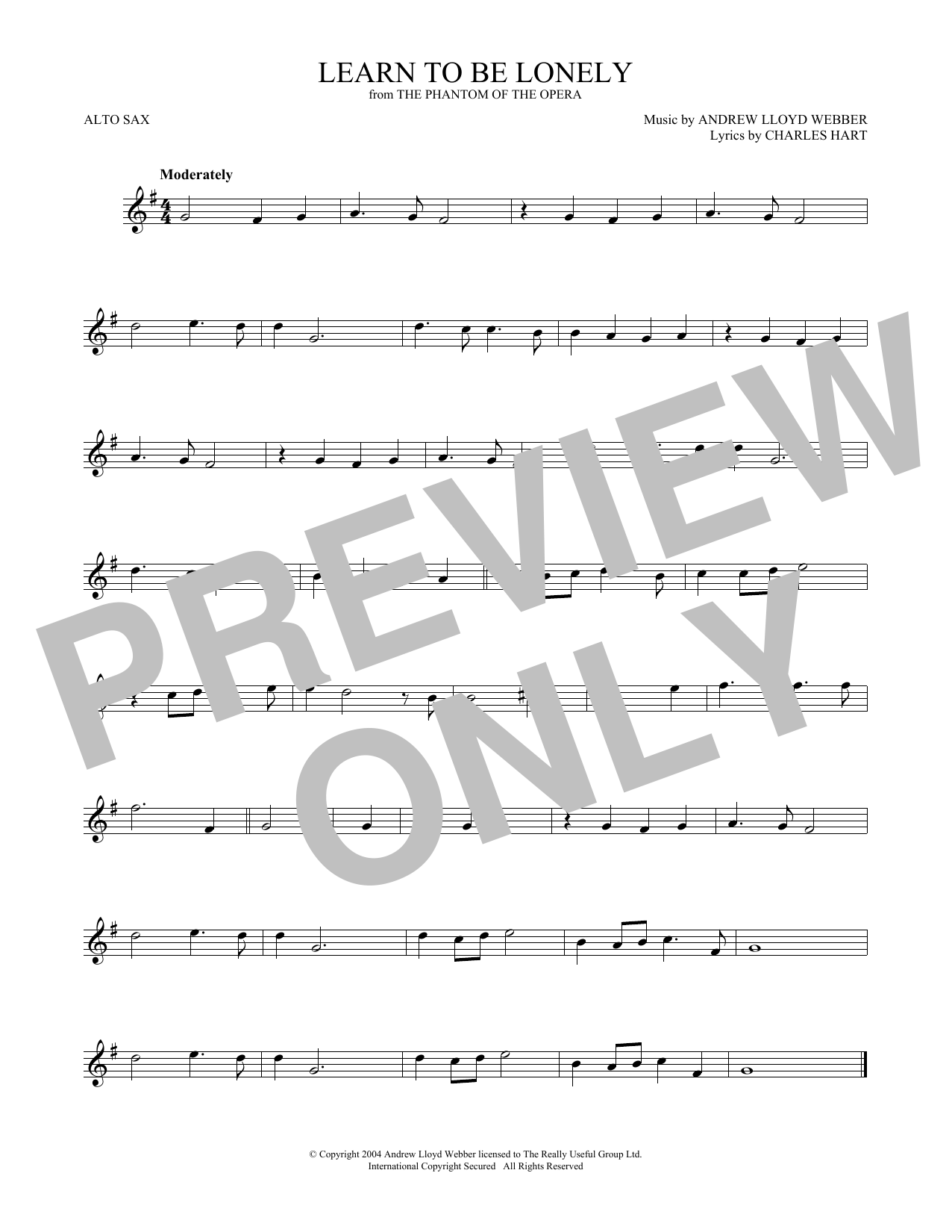 Product gallery: Page 1 of 1 Learn To Be Lonely (from The Phantom Of The Opera), Andrew Lloyd Webber