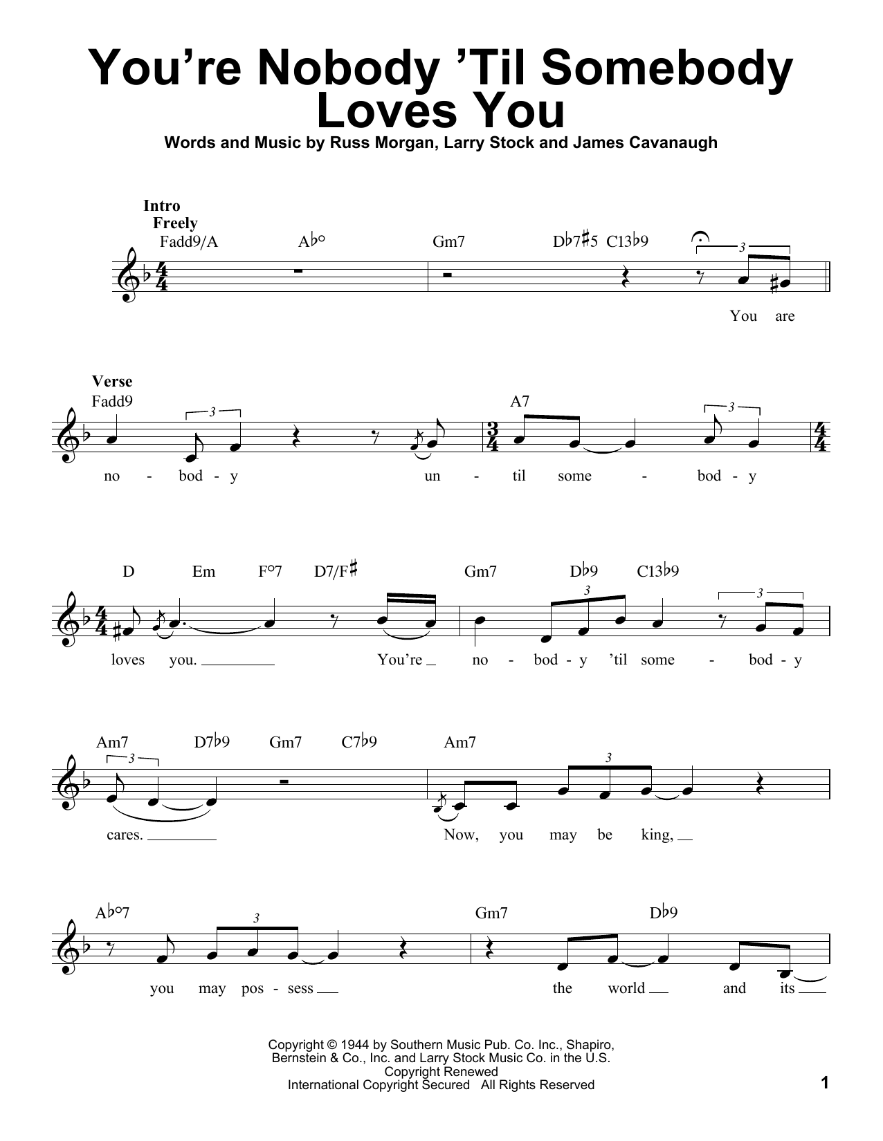 Produktbild zu: You're Nobody 'til Somebody Loves You