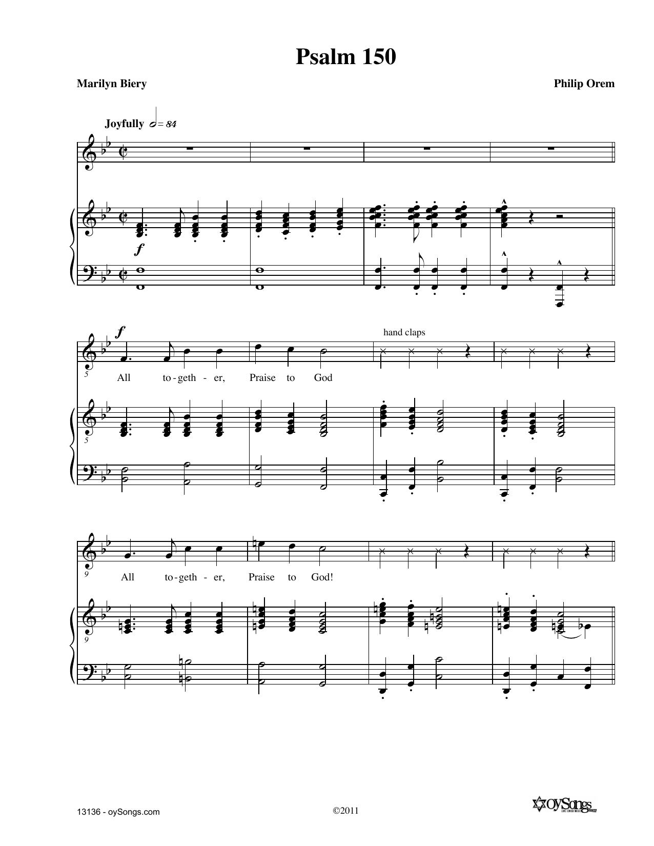 Produktgalerie: Seite 1 von 1 Psalm 150, Philip Orem, Gesang, Klavier