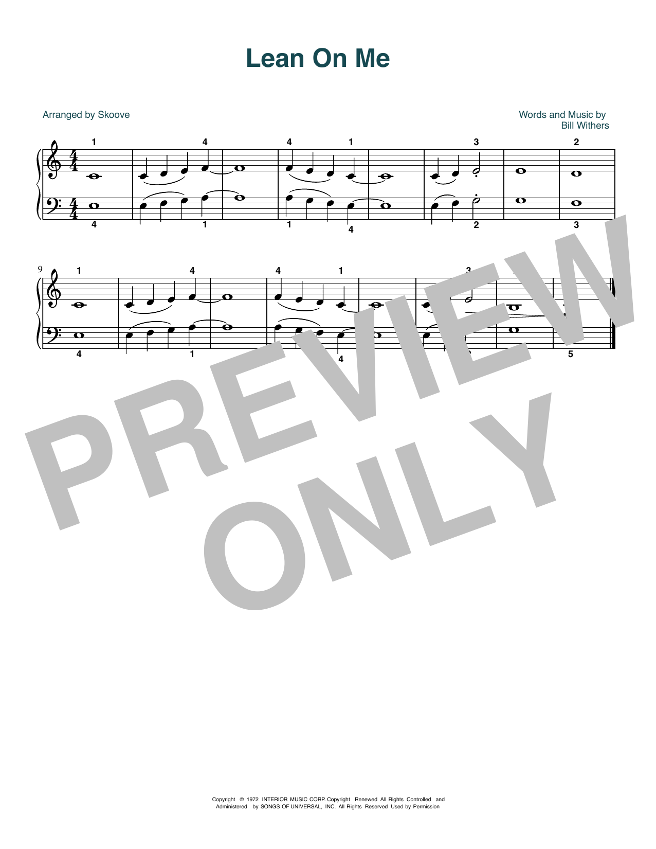 Product picture to: Lean On Me (arr. Skoove)