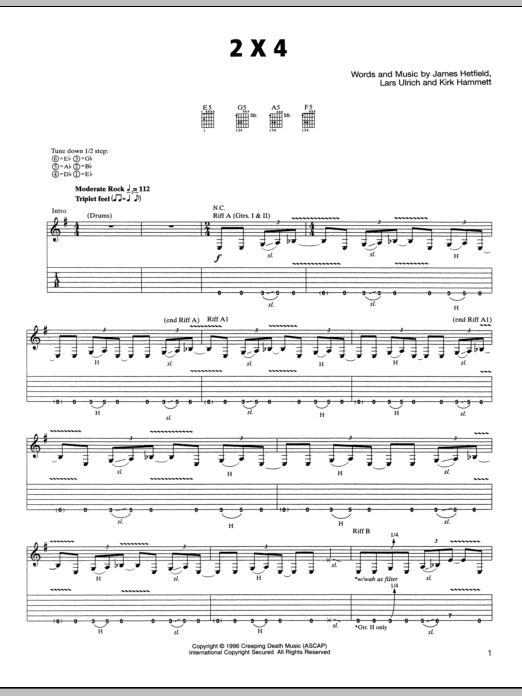 Produktgalerie: Seite 1 von 1 2 x 4, Metallica, Gitarre