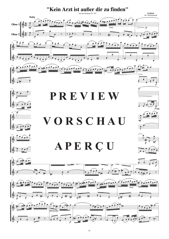 Product gallery: Page 2 of 3 Arie aus der Kantate Nr.103 für zwei Oboen, , 