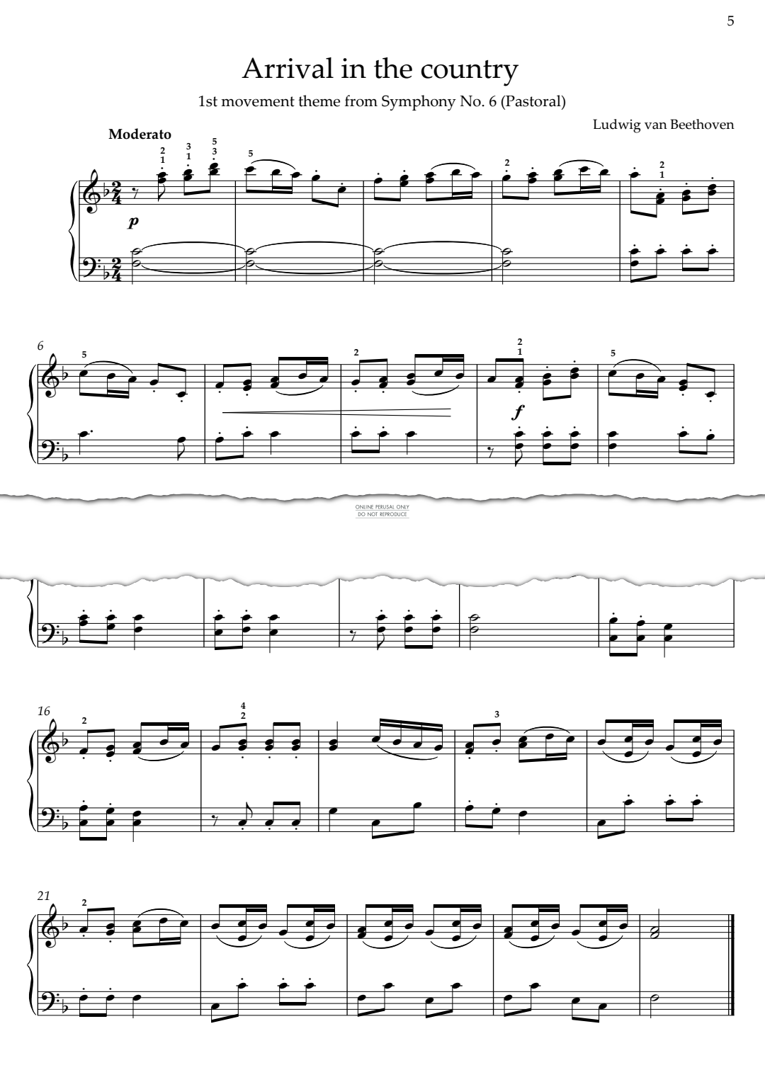 Product picture to: Symphony No.6 'Pastoral' - First Movement Theme