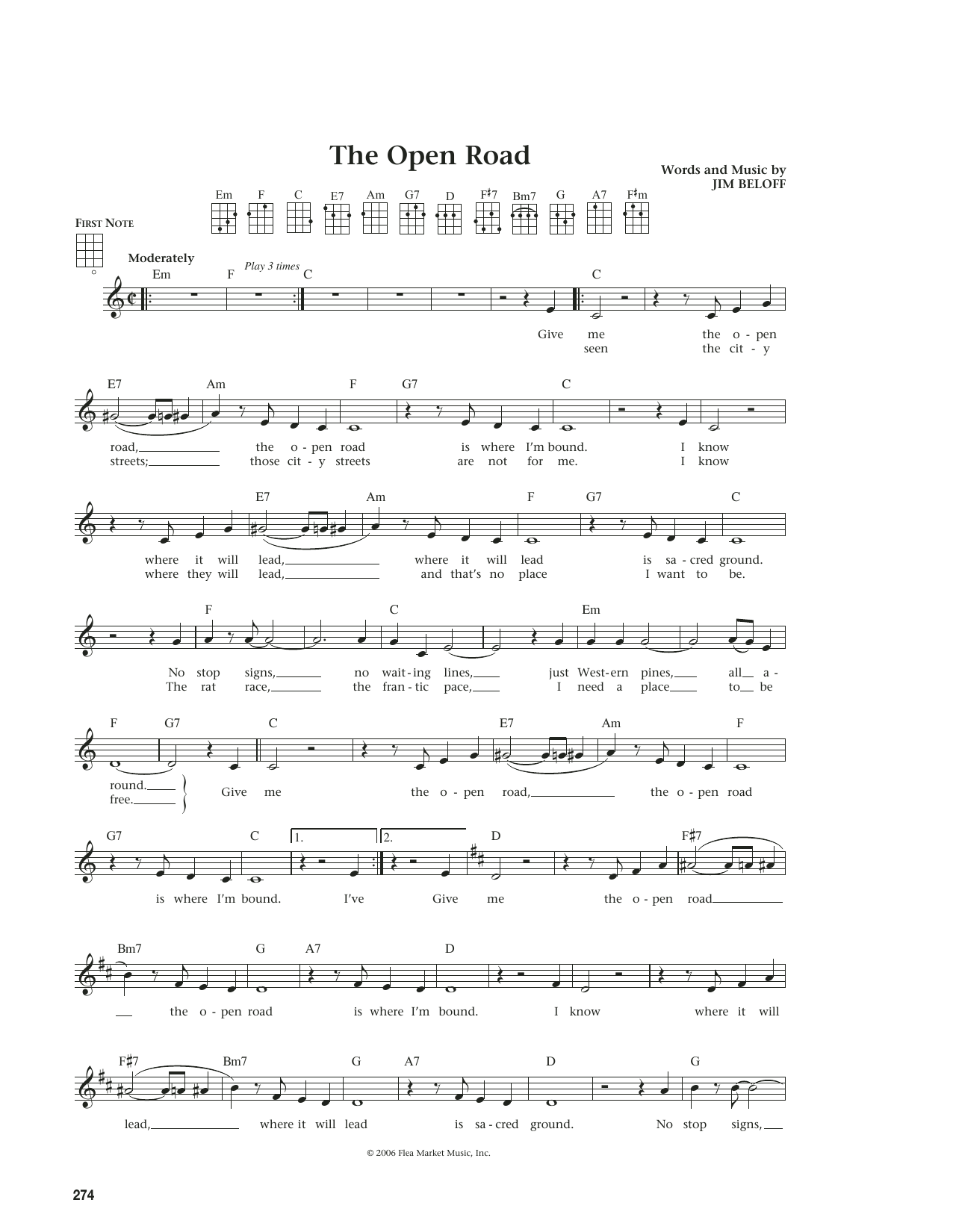 Product gallery: Page 1 of 1 The Open Road (from The Daily Ukulele) (arr. Liz and Jim Beloff), Jim Beloff