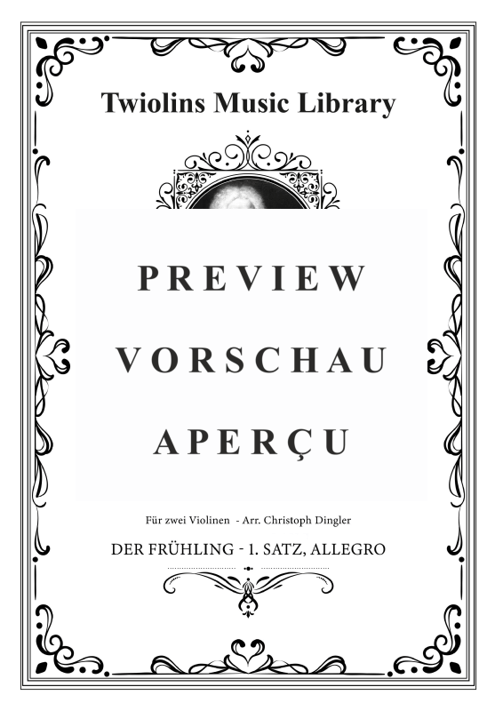 Produktgalerie: Seite 2 von 9 Die vier Jahreszeiten, Konzert Nr. 1 - Der Frühling - 1. Allegro, The Twiolins, (Duett 2x Violine)