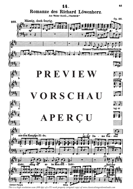 Product gallery: Page 2 of 8 Romanze des Richard Löwenherz D.856, , High Voice and Piano