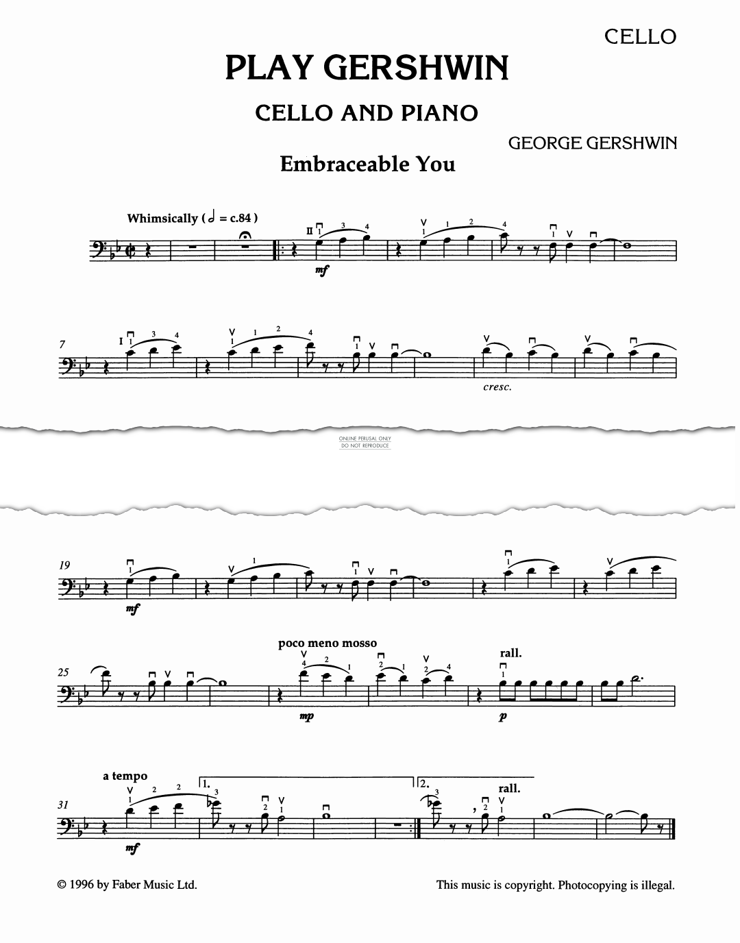 Produktgalerie: Seite 1 von 1 Embraceable You, George Gershwin, Klavier, Violoncello