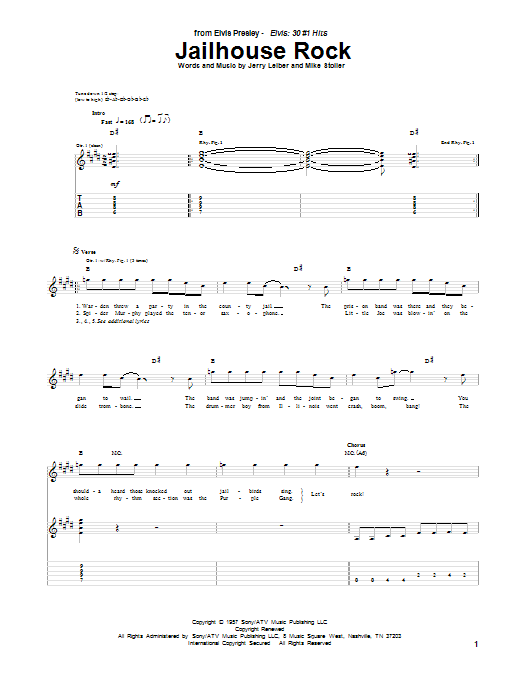 Produktgalerie: Seite 1 von 1 Jailhouse Rock, Elvis Presley, Gitarre