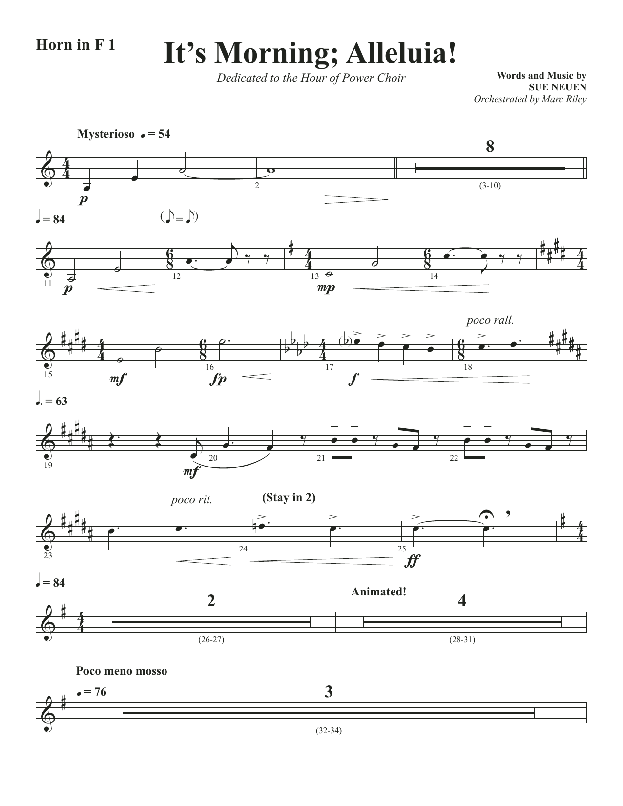 Produktbild zu: It's Morning; Alleluia! - Horn 1 in F