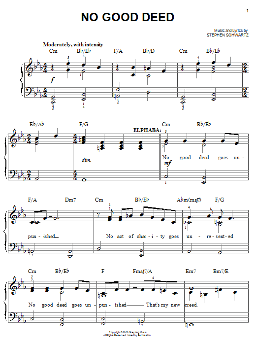 Produktbild zu: No Good Deed (from Wicked)