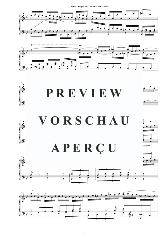 Produktgalerie: Seite 8 von 10 Fuge in G-Moll BWV 542b - Piano Version, , Klavier Solo