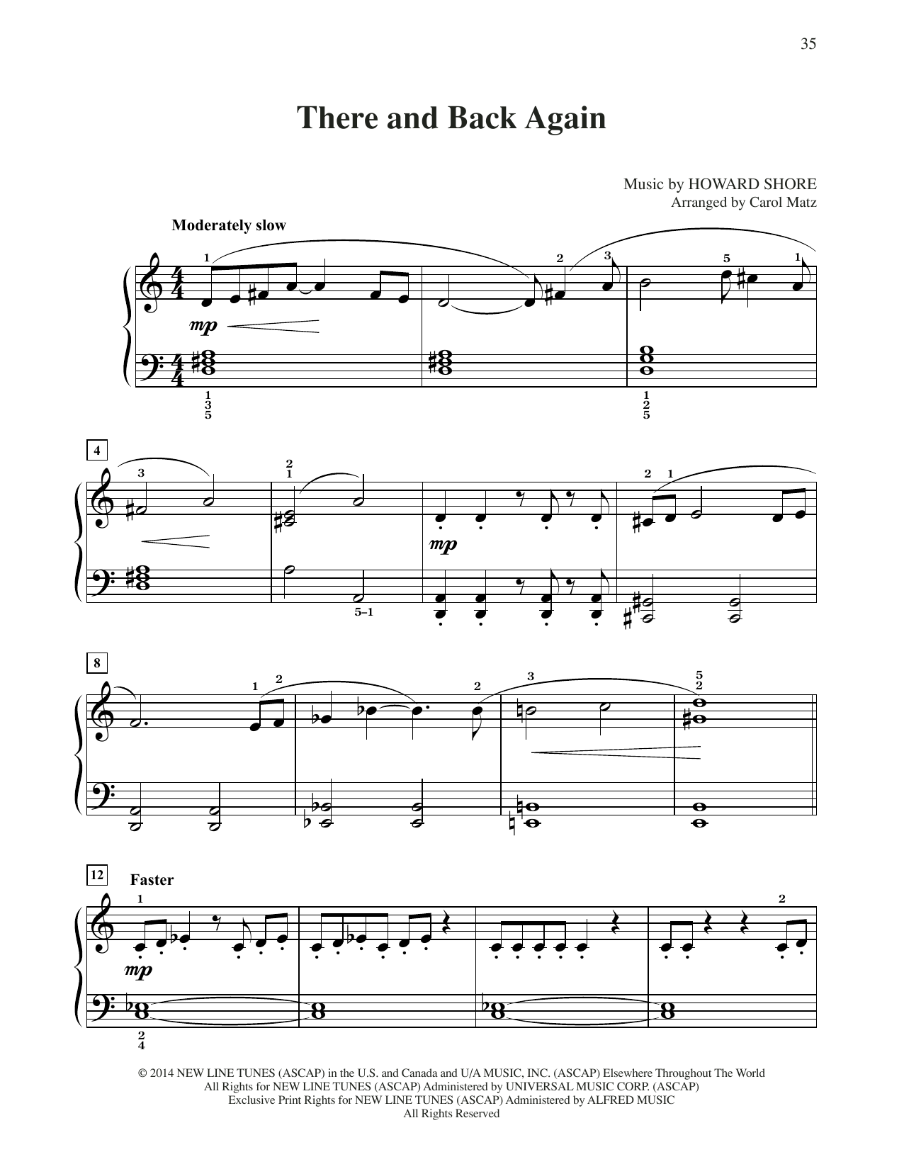Produktbild zu: There And Back Again (from The Hobbit: The Battle of the Five Armies) (arr. Carol Matz)