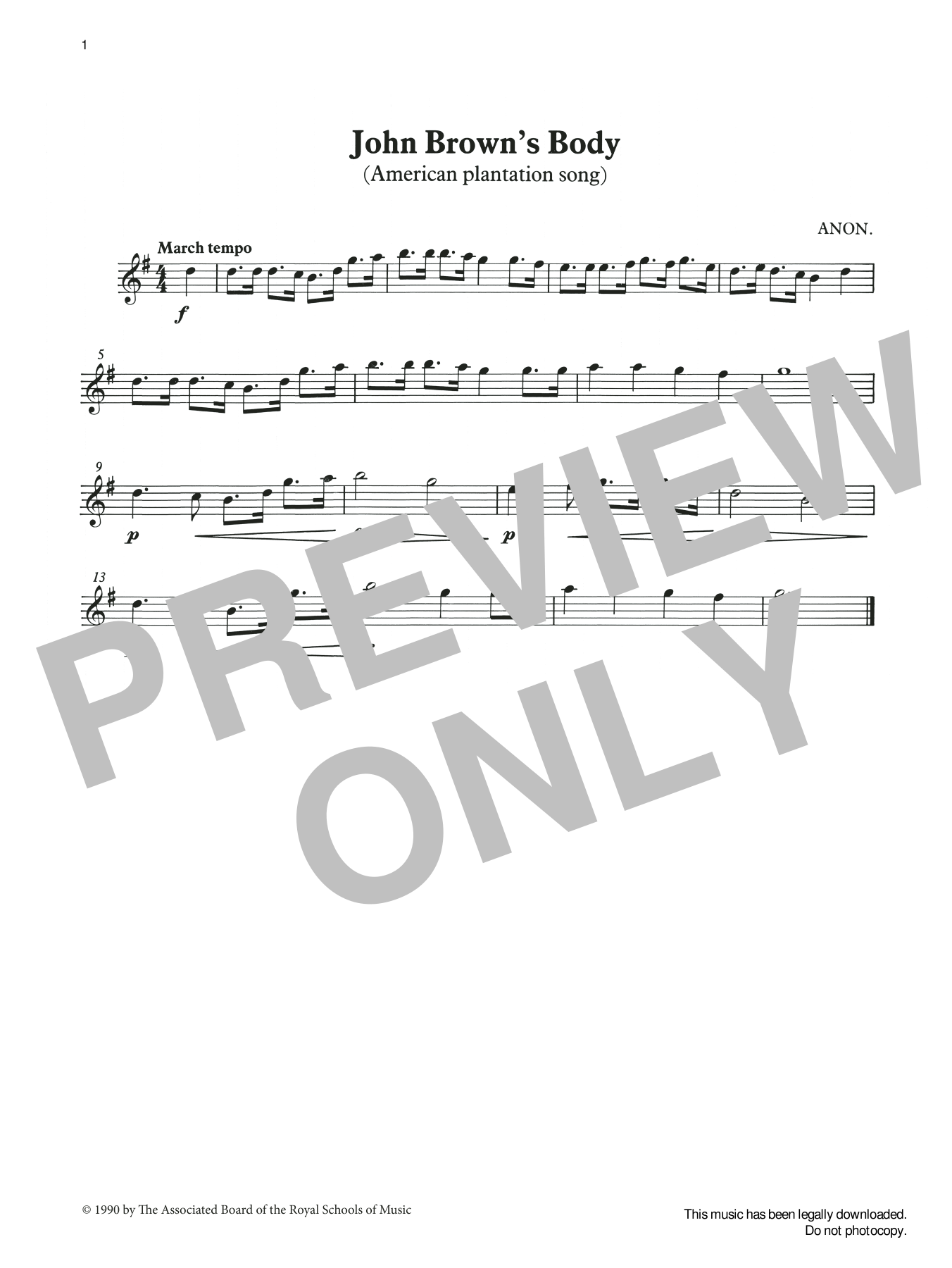 Produktgalerie: Seite 1 von 1 John Brown's Body from Graded Music for Tuned Percussion, Book I, Trad. American, Percussion
