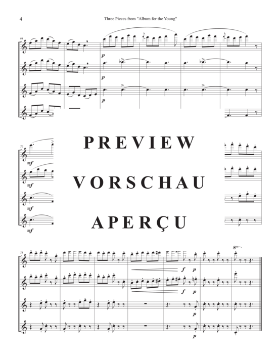 gallery: Three Pieces from Album for the Young , , (4 Flöten in C)