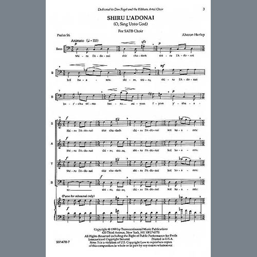 Product picture to: Shiru L'adonai (O Sing Unto God)