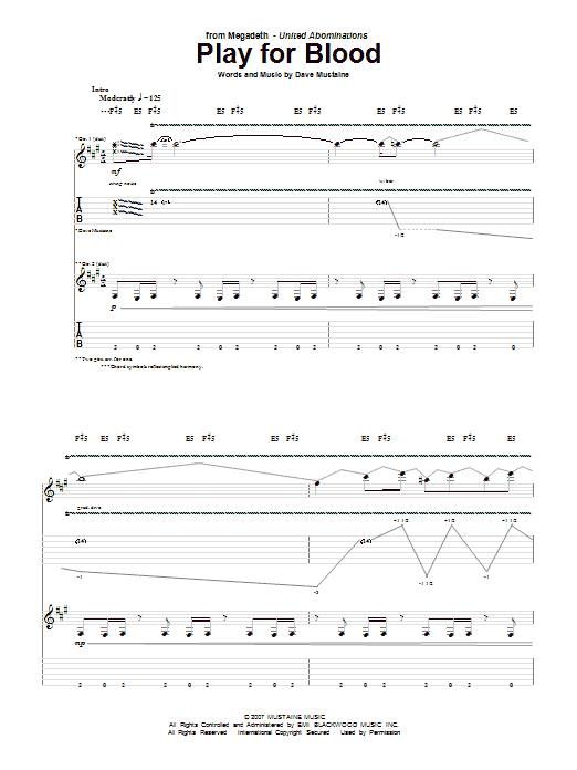 Produktgalerie: Seite 1 von 1 Play For Blood, Megadeth, Gitarre