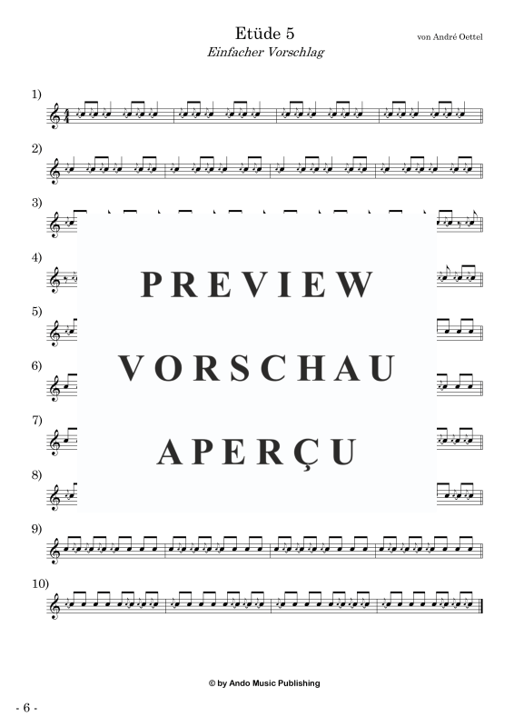 Produktgalerie: Seite 8 von 11 Etüden für Snare Drum im 4/4-Takt - Band 3, , Snare Drum Solo