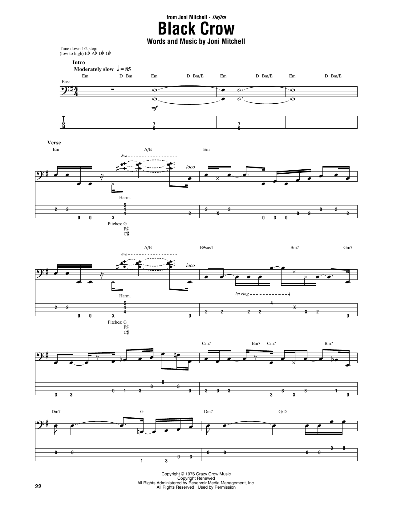 Produktgalerie: Seite 1 von 1 Black Crow, Joni Mitchell, E-Bass