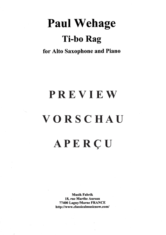 Product gallery: Page 2 of 21 Tibo Rag , , (alto saxophone + piano)