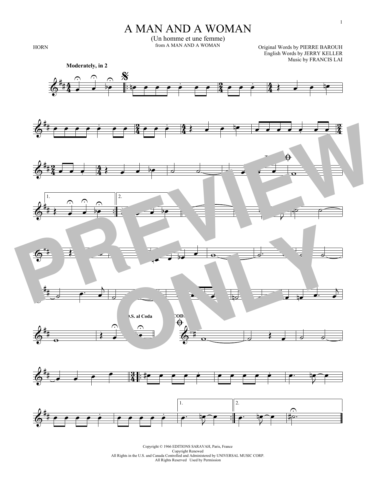 Produktgalerie: Seite 1 von 1 A Man And A Woman (Un Homme Et Une Femme), Herbie Mann and Tamiko Jones, Horn