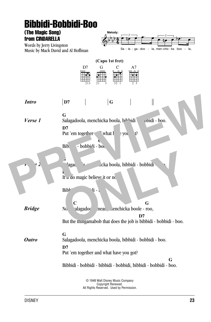 Produktbild zu:  Bibbidi-Bobbidi-Boo (The Magic Song) (from Cinderella) - Verna Felton