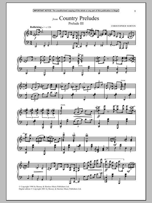 Product gallery: Page 1 of 1 Country Preludes, Prelude III, Christopher Norton