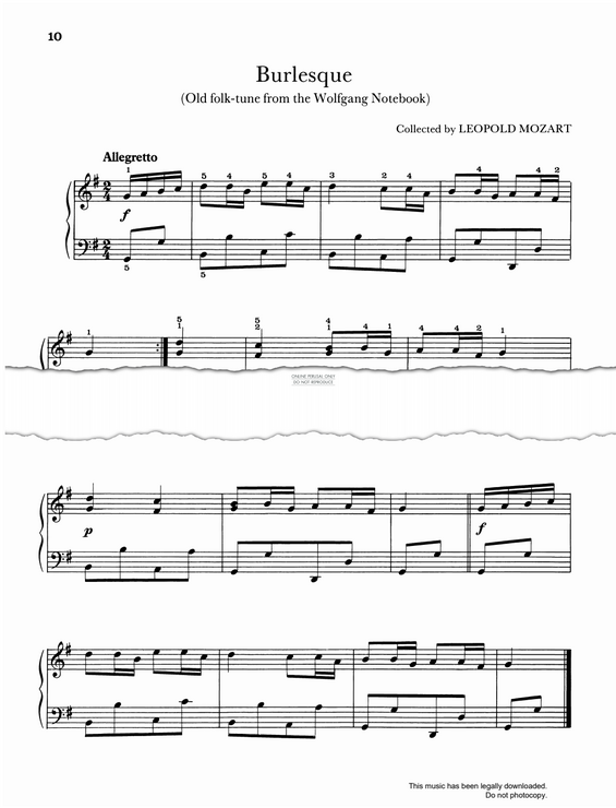 Product gallery: Page 1 of 1 Burlesque (Old Folk-Tune from the Wolfgang Notebook), Leopold Mozart