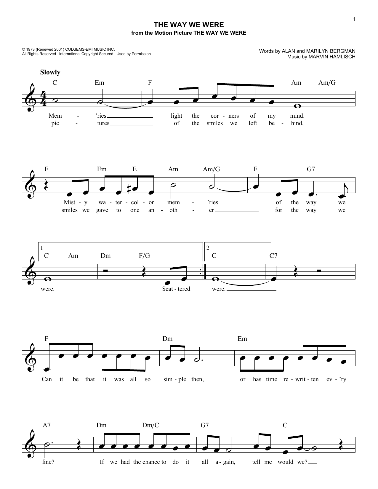 Product gallery: Page 1 of 1 The Way We Were, Barbra Streisand