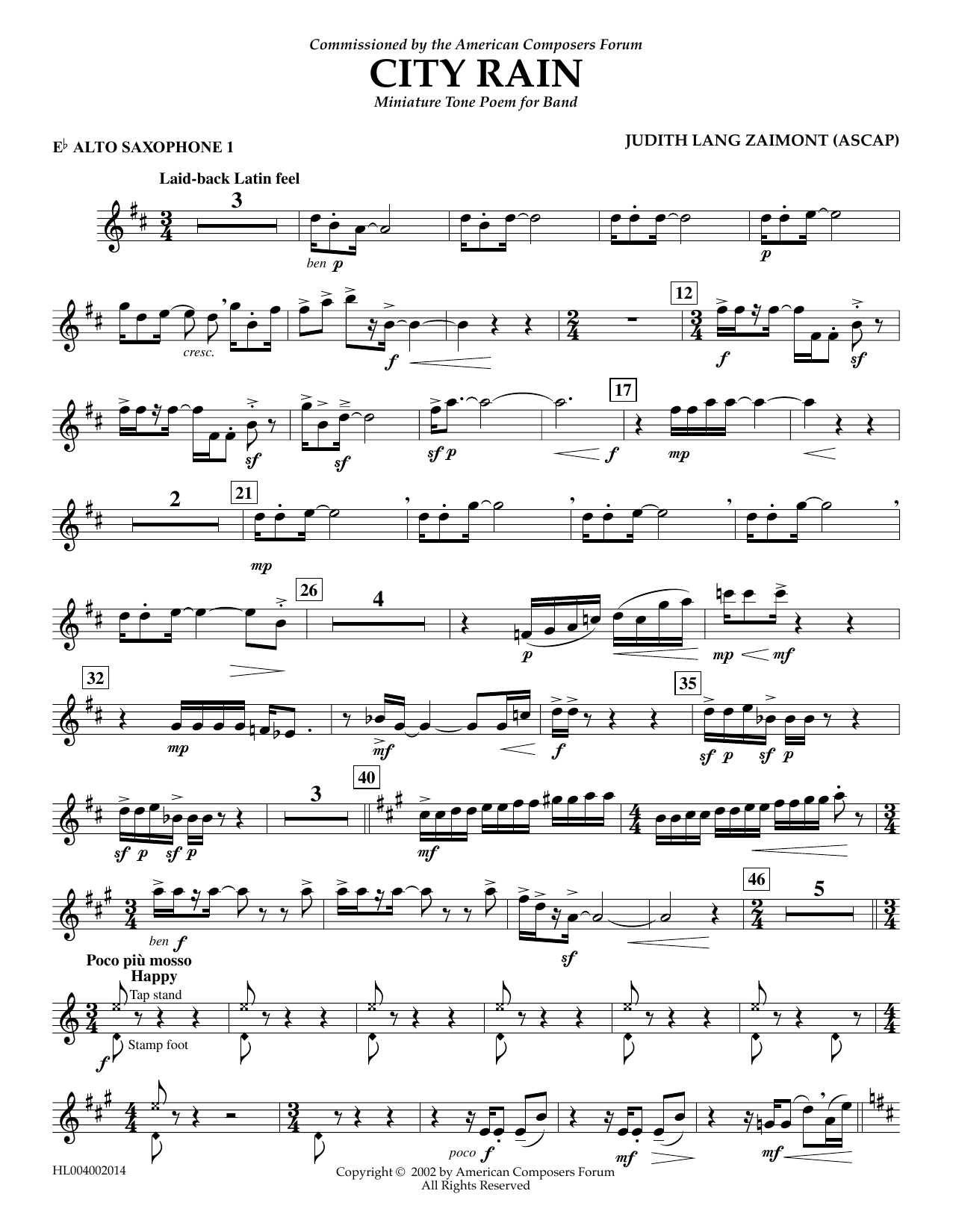 Produktbild zu: City Rain - Eb Alto Saxophone 1