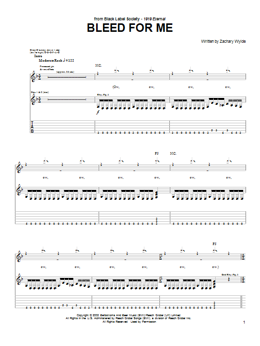 Produktgalerie: Seite 1 von 1 Bleed For Me, Black Label Society, Gitarre