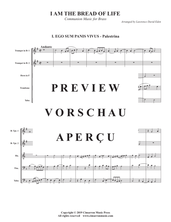 Produktgalerie: Seite 3 von 17 I Am the Bread of Life , , (Blechbläser Quintett)