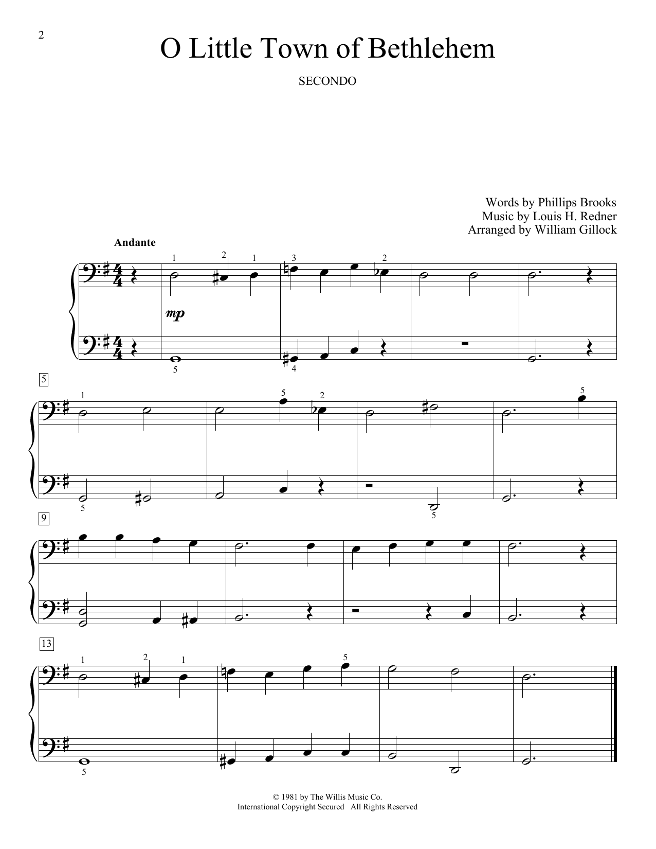 Product gallery: Page 1 of 1 O Little Town Of Bethlehem, William Gillock