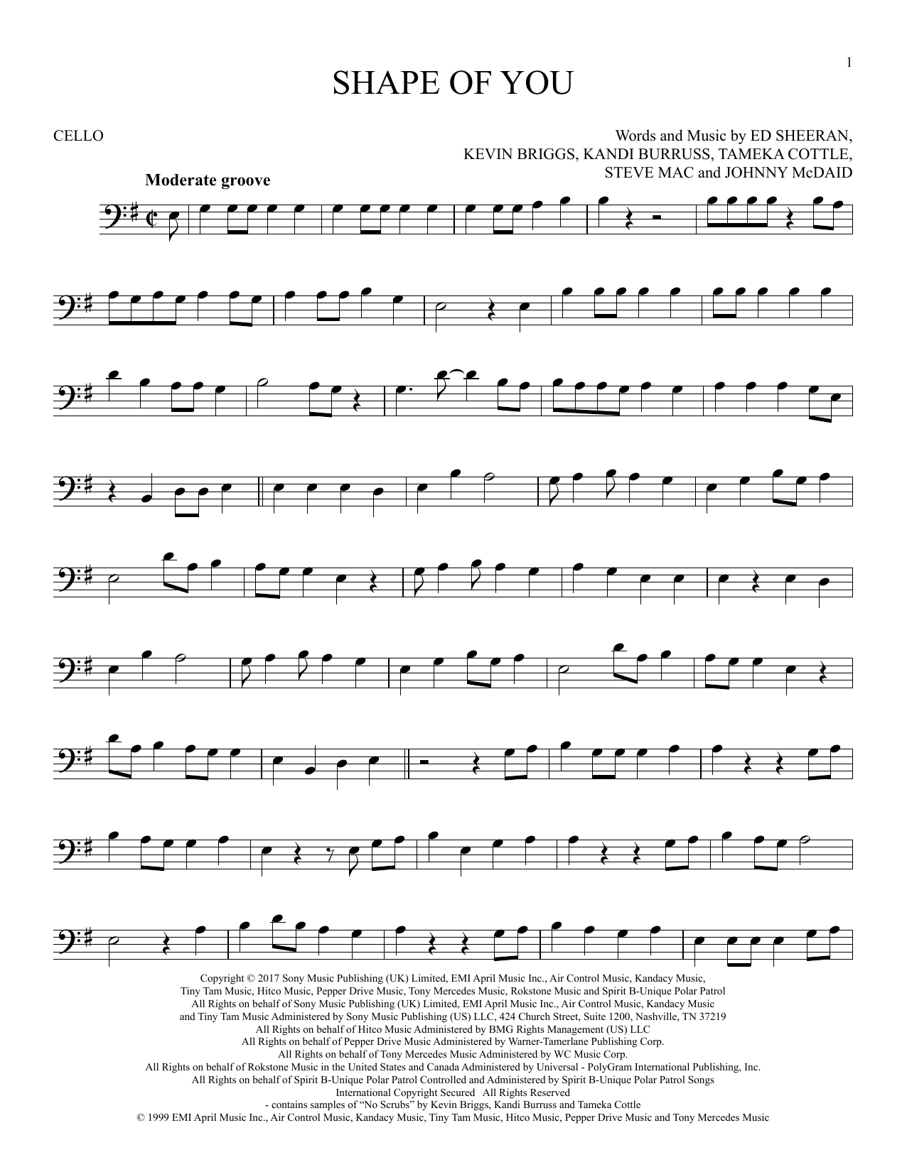 Produktgalerie: Seite 1 von 1 Shape Of You, Ed Sheeran, Violoncello