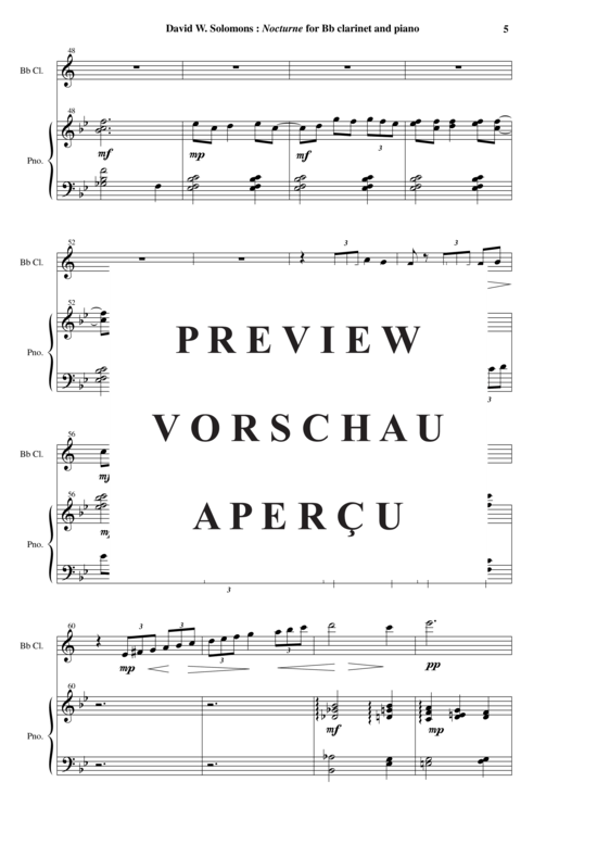 Product gallery: Page 6 of 14 Nocturne , , (clarinet in Bb + piano)