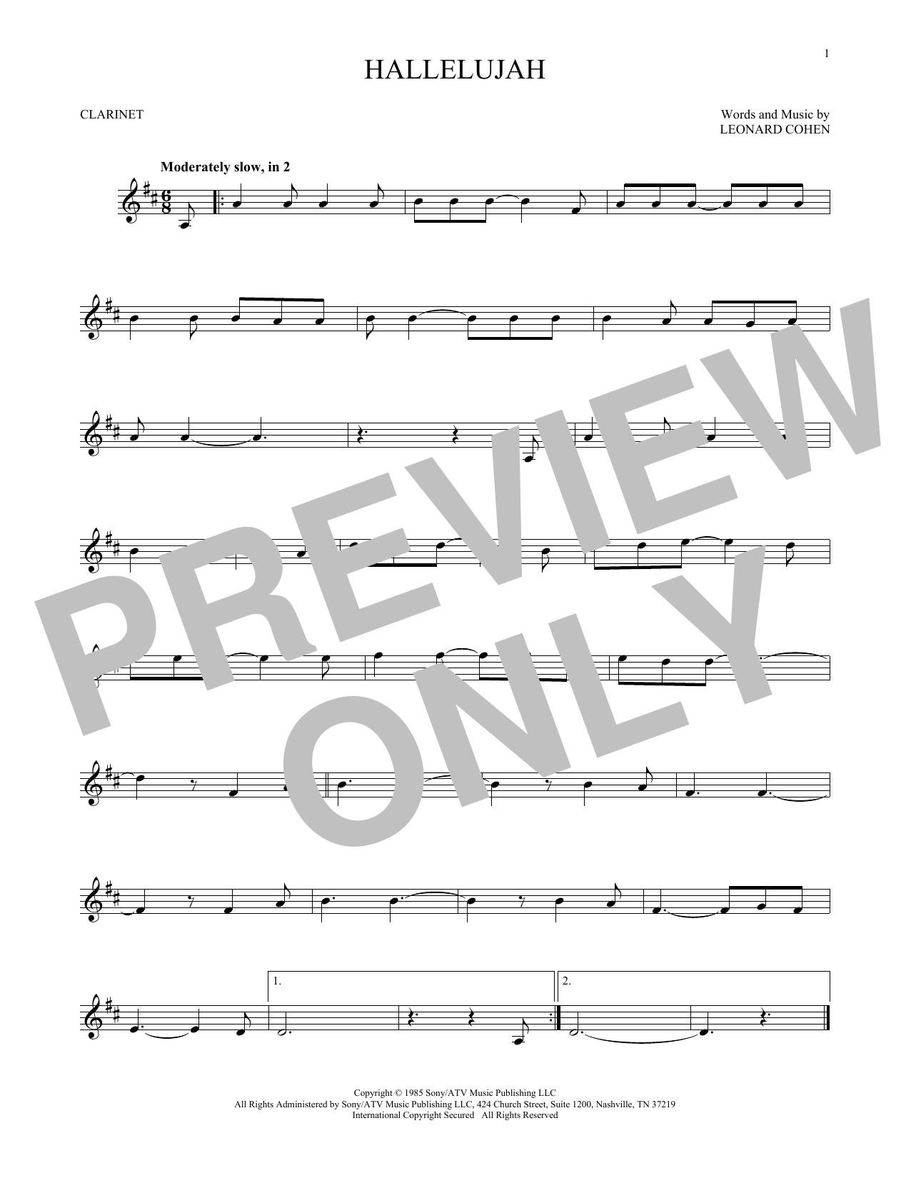 Product gallery: Page 1 of 1 Hallelujah, Leonard Cohen