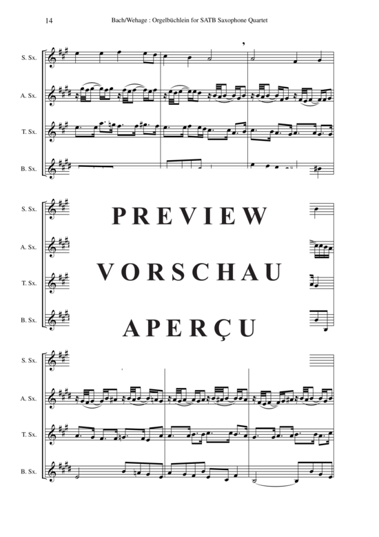 Product gallery: Page 19 of 21 Orgelbuchlein BWV 599-644 45 chorale-prelues , , (Saxophone Quartet)