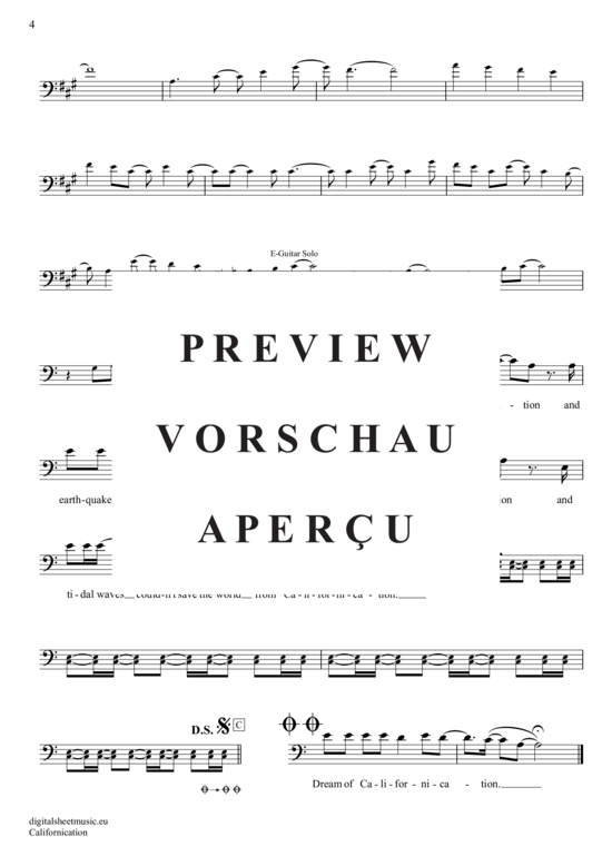 Produktgalerie: Seite 5 von 5 Californication , Peppers, Red Hot Chilli, (Violoncello)